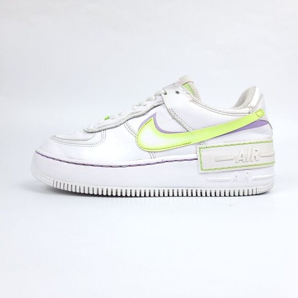 Nike Air Force 1 White Violet Shock Wild Berry Sneakers Training Shoe Womens 7.5 - Picture 7 of 9